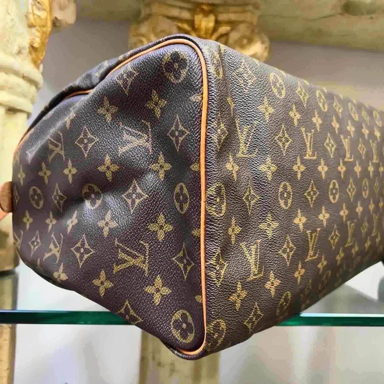 Louis Vuitton Monogram Handbag, Brown, Coated Canvas
