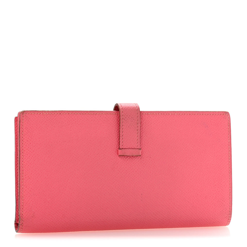 Hermes Epsom Bearn Gusset Wallet Rose Azalee