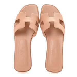 Hermes Epsom Oran Sandals 36.5 Beige Perlino