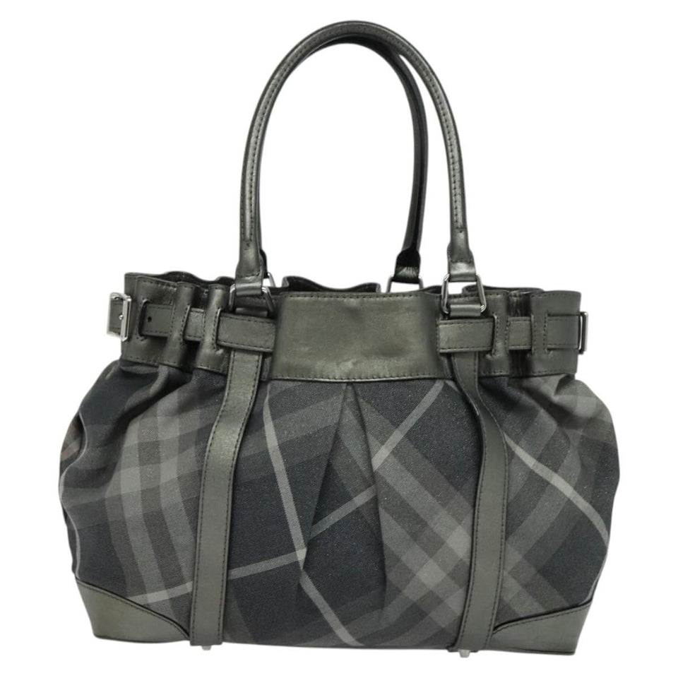 Burberry Nova Check Black Canvas Tote Bag ( )