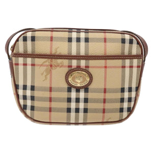 Burberry Nova Check Beige Canvas, Leather Shoulder Bag ( )