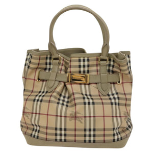 Burberry Nova Check Beige Canvas Handbag ( )