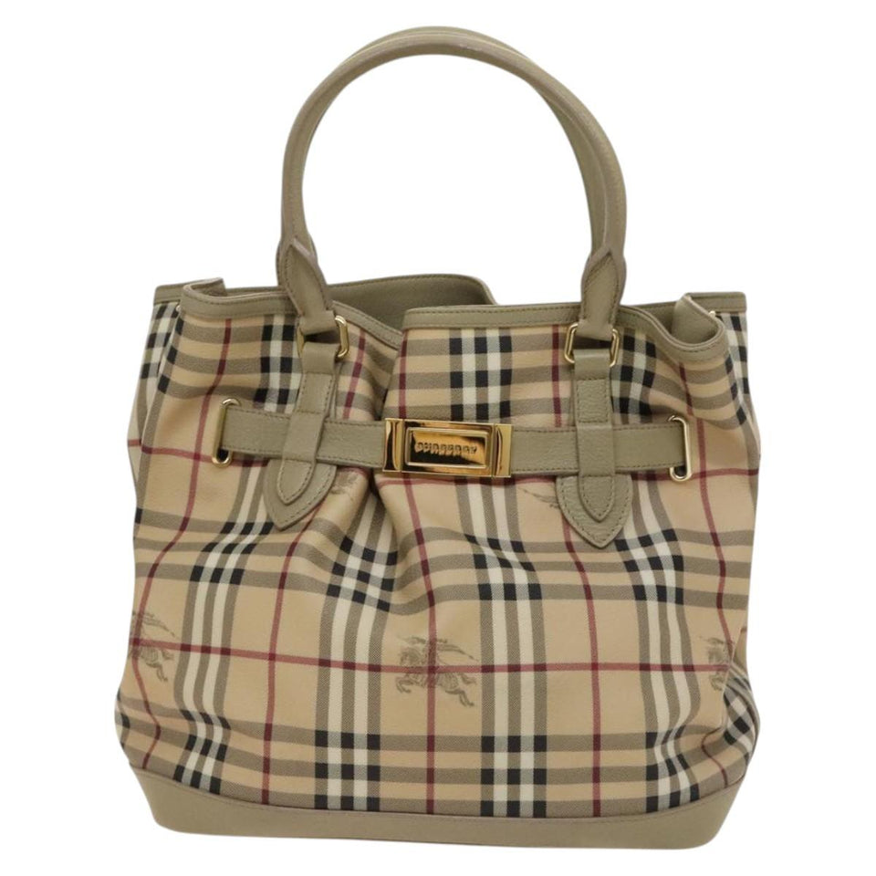 Burberry Nova Check Beige Canvas Handbag ( )