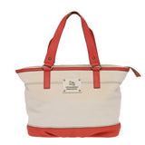 Burberry White Canvas Tote Bag ( )