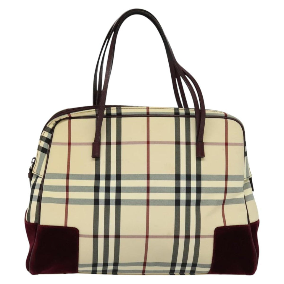 Burberry Nova Check Beige Synthetic Handbag ( )