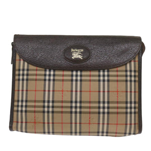 Burberry Nova Check Beige Canvas Clutch Bag ( )