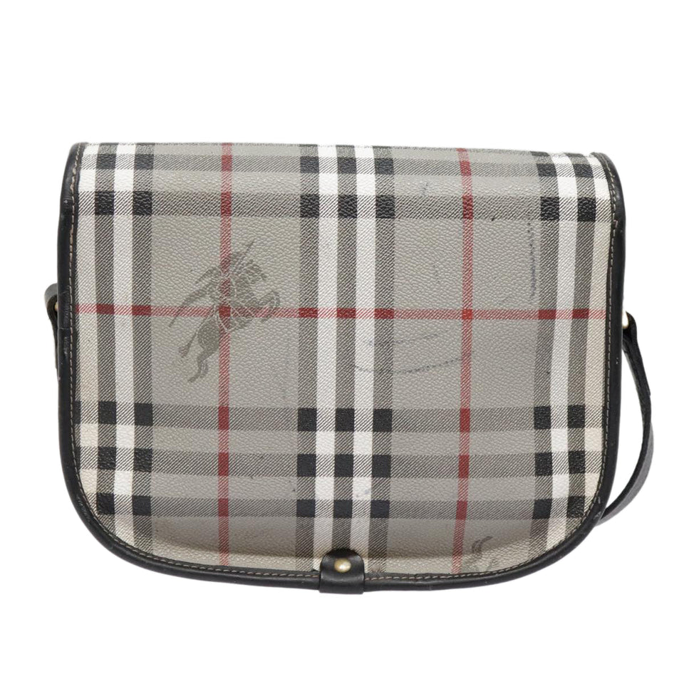 Burberry Nova Check Grey Leather Shoulder Bag ( )