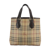 Burberry Haymarket Beige Canvas Tote Bag ( )