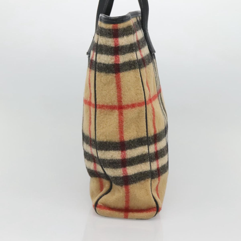 Burberry Nova Check Beige Wool Tote Bag ( )