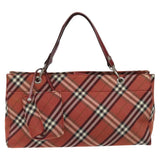 Burberry Nova Check Red Synthetic Handbag ( )