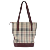 Burberry Nova Check Beige Canvas Handbag ( )