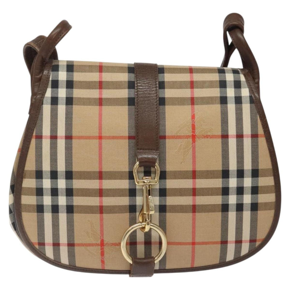 Burberry Haymarket Beige Canvas Shoulder Bag ( )