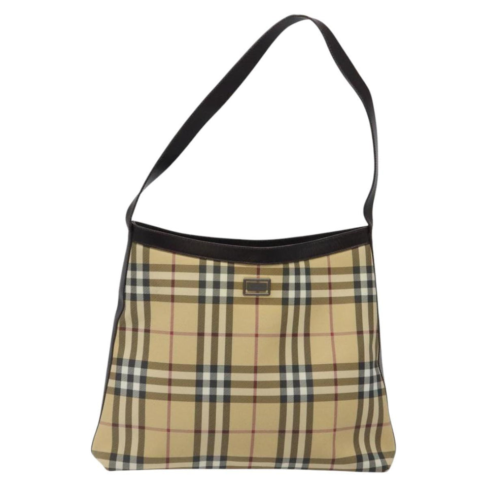 Burberry Nova Check Beige Canvas Shoulder Bag ( )