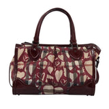 Burberry Heart Burgundy Canvas Travel Bag ( )