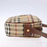 Burberry Nova Check Beige Canvas, Leather Shoulder Bag ( )