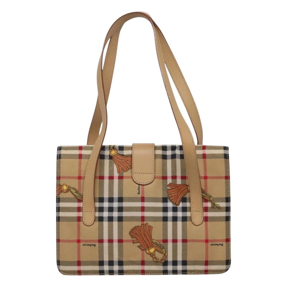 Burberry Nova Check Beige Synthetic Tote Bag ( )