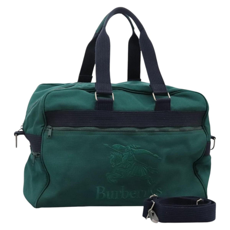 Burberry Logo Green Canvas Travel Bag ( )