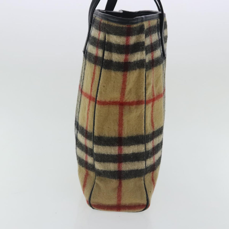 Burberry Nova Check Beige Wool Tote Bag ( )