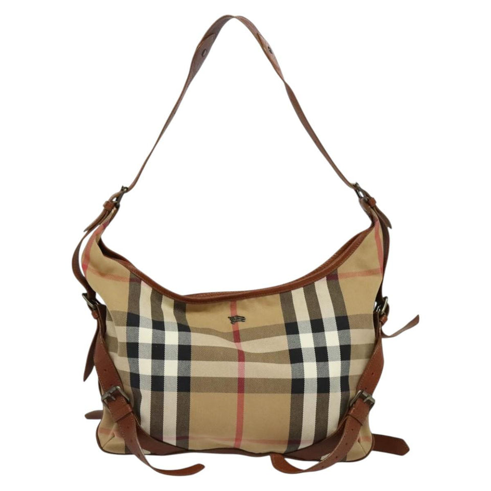 Burberry House Check Brown Canvas Shoulder Bag ( )