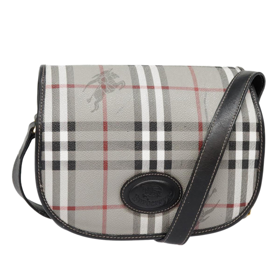 Burberry Nova Check Grey Leather Shoulder Bag ( )