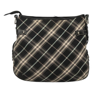 Burberry Nova Check Black Wool Shoulder Bag ( )