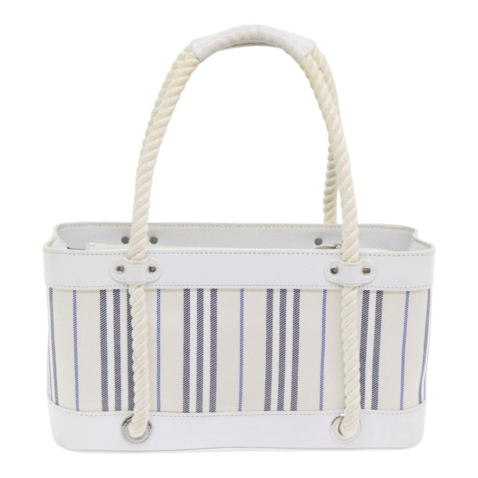 Burberry White Canvas Handbag ( )