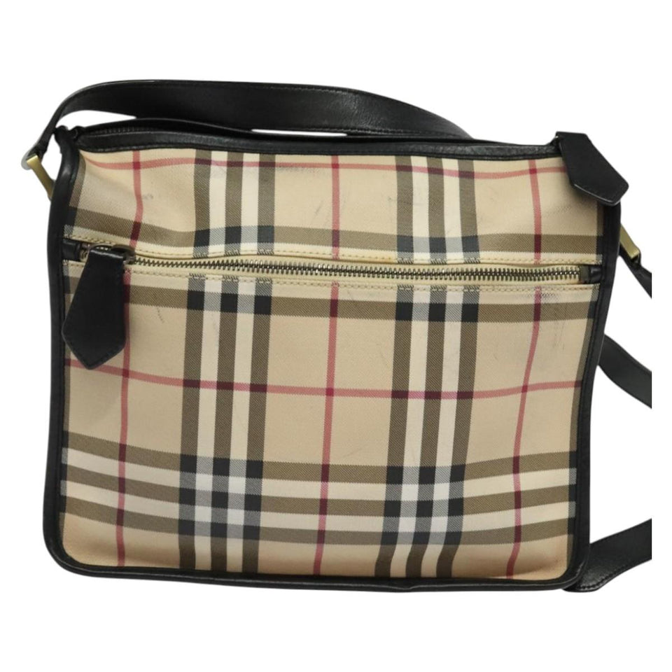 Burberry Nova Check Beige Canvas Shoulder Bag ( )