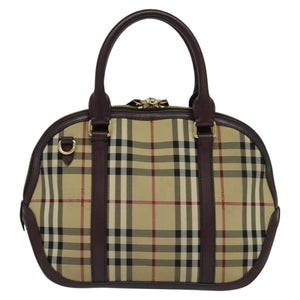 Burberry Nova Check Beige Canvas Handbag ( )