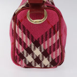 Burberry Nova Check Pink Canvas Handbag ( )