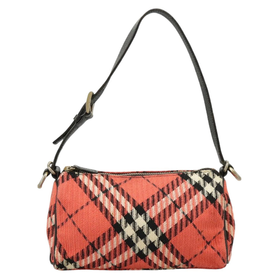 Burberry Nova Check Red Canvas Handbag ( )