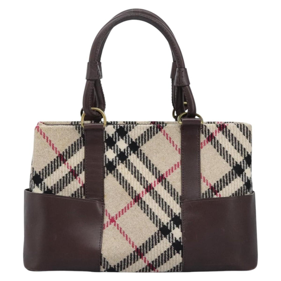 Burberry Nova Check Beige Wool Handbag ( )