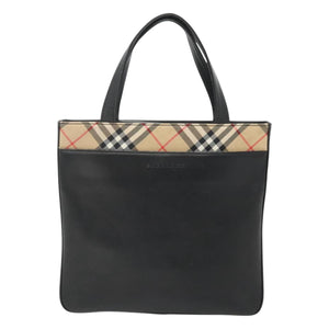 Burberry Nova Check Black Leather Handbag ( )