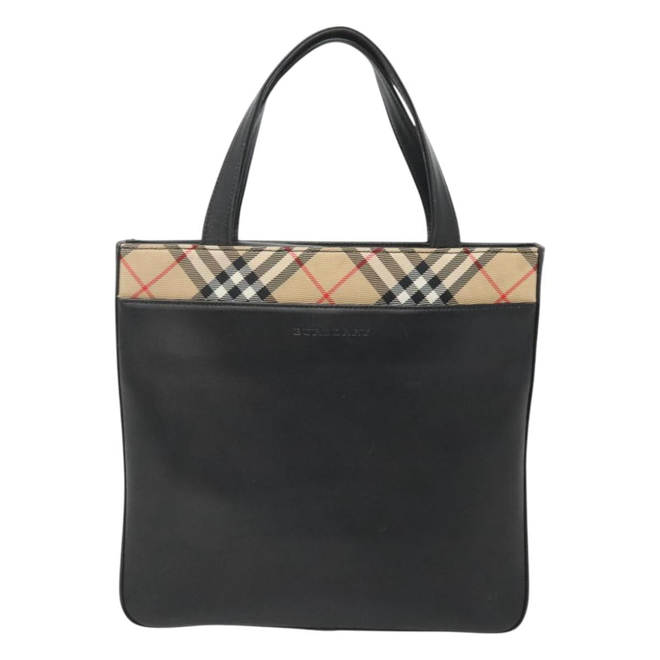 Burberry Nova Check Black Leather Handbag ( )