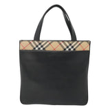 Burberry Nova Check Black Leather Handbag ( )