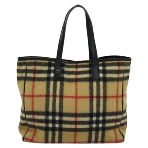 Burberry Nova Check Beige Wool Tote Bag ( )