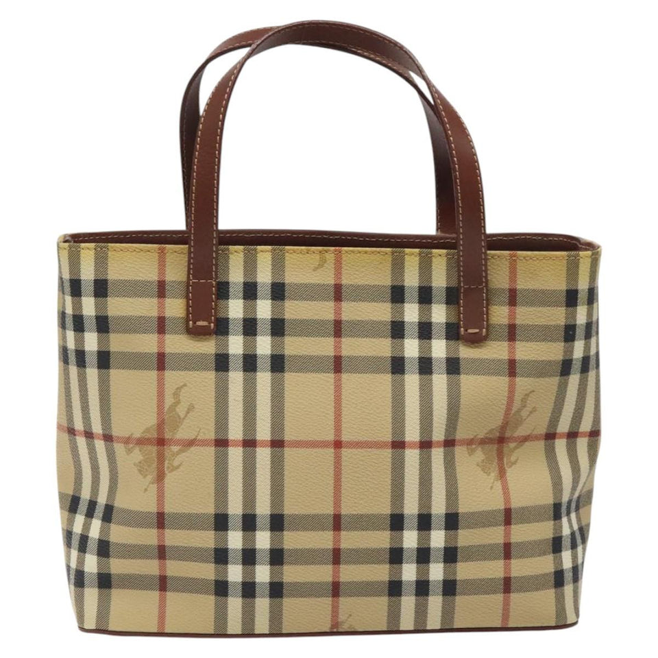 Burberry Haymarket Beige Canvas Handbag ( )