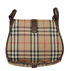 Burberry Vintage Check Brown Canvas Shoulder Bag ( )