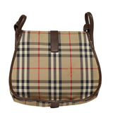 Burberry Vintage Check Brown Canvas Shoulder Bag ( )