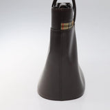 Burberry House Check Brown Leather Handbag ( )