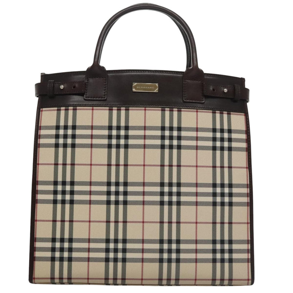 Burberry Nova Check Beige Canvas Handbag ( )