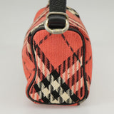 Burberry Nova Check Red Canvas Handbag ( )
