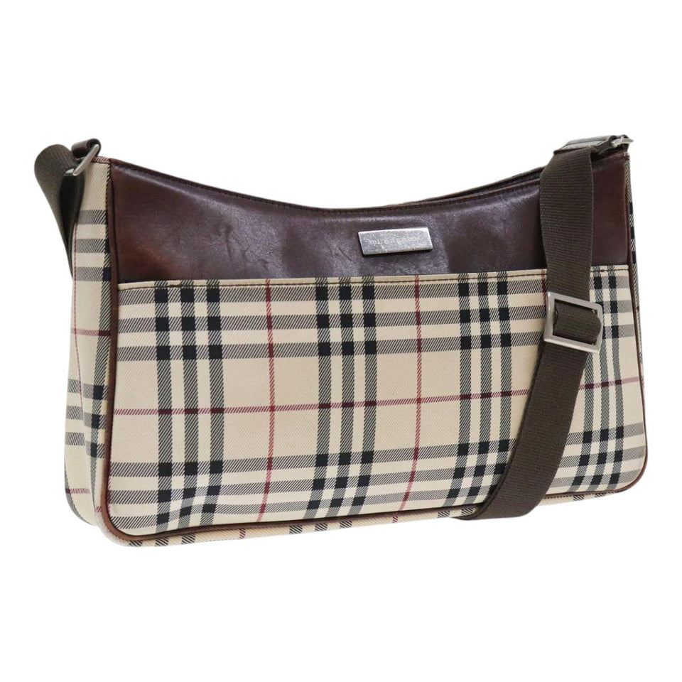 Burberry Nova Check Beige Synthetic Shoulder Bag ( )