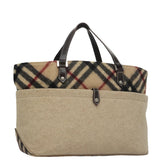 Burberry Nova Check Beige Canvas Handbag ( )