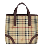 Burberry Haymarket Beige Canvas Tote Bag ( )
