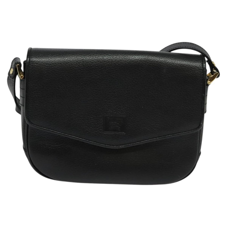 Burberry Nova Check Black Leather Shoulder Bag ( )