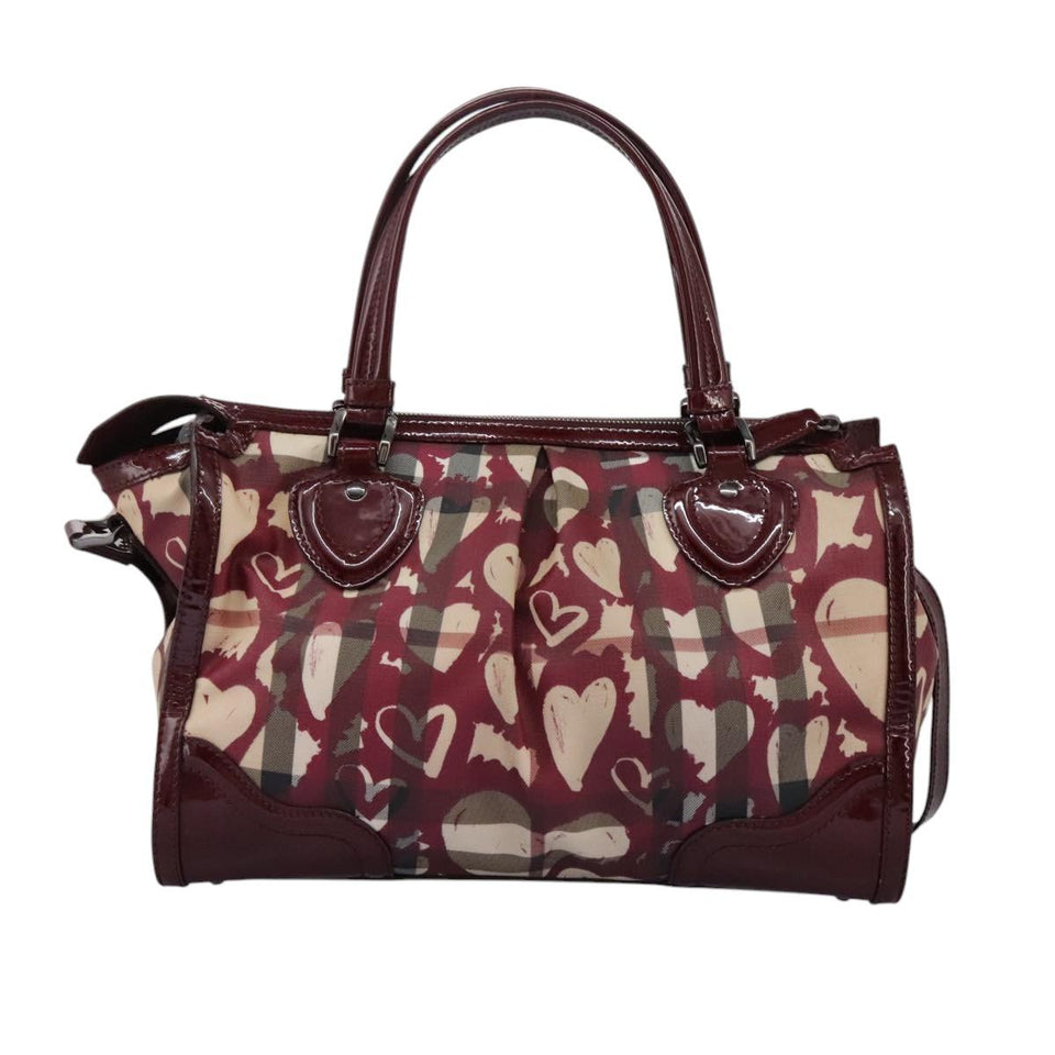 Burberry Heart Burgundy Canvas Travel Bag ( )