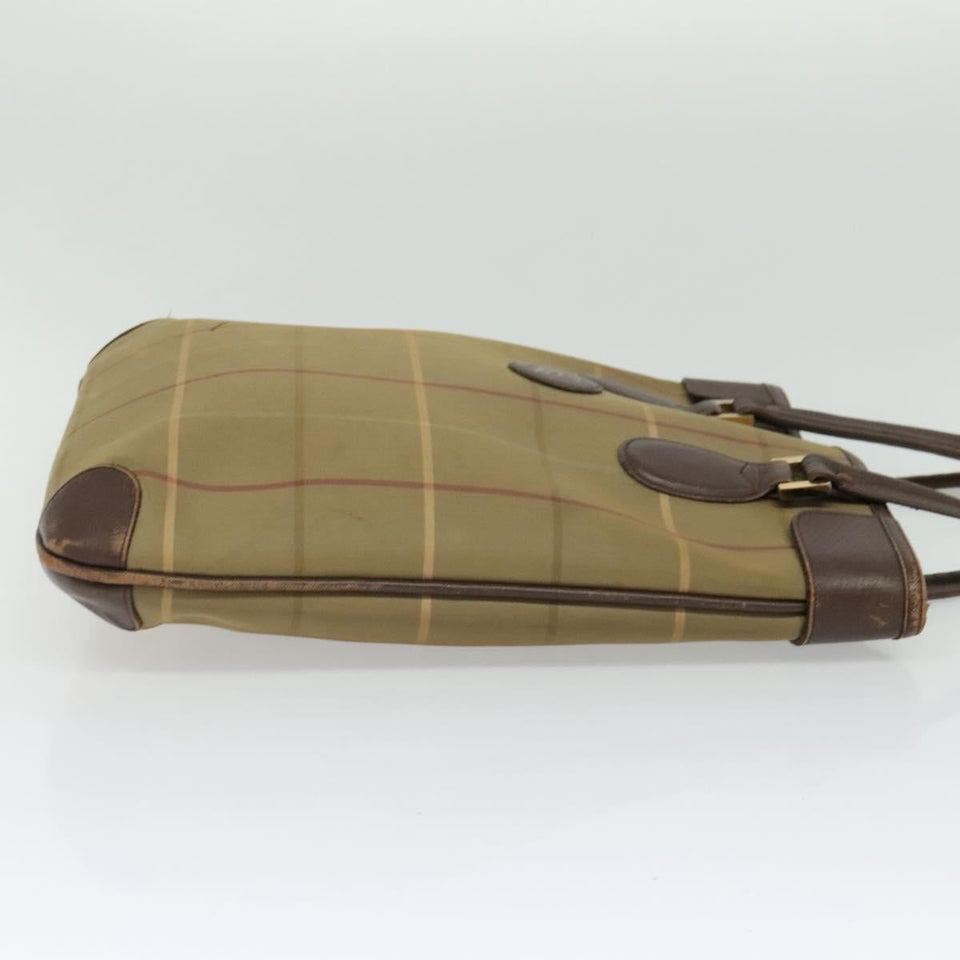 Burberry Nova Check Tote Khaki Canvas Tote Bag ( )