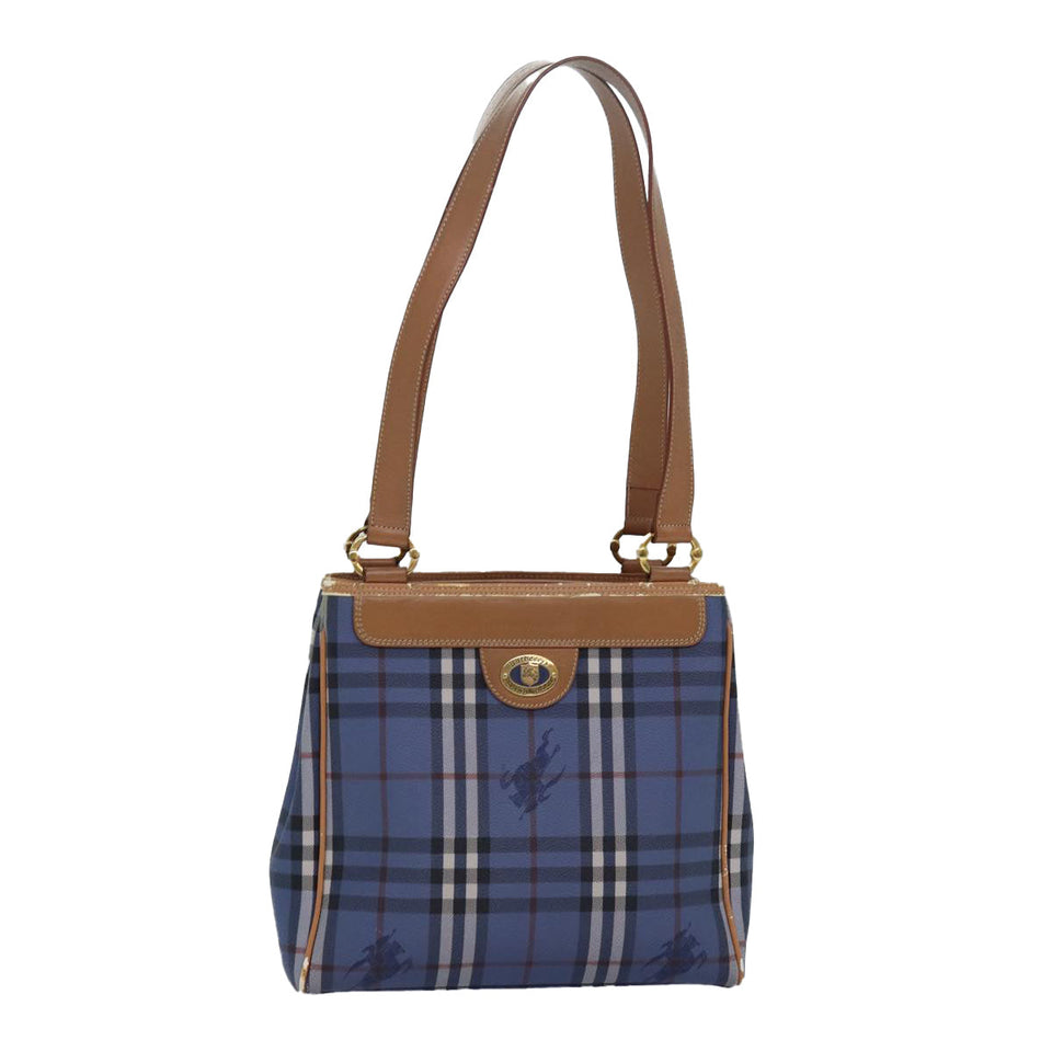 Burberry Nova Check Blue Canvas Tote Bag ( )