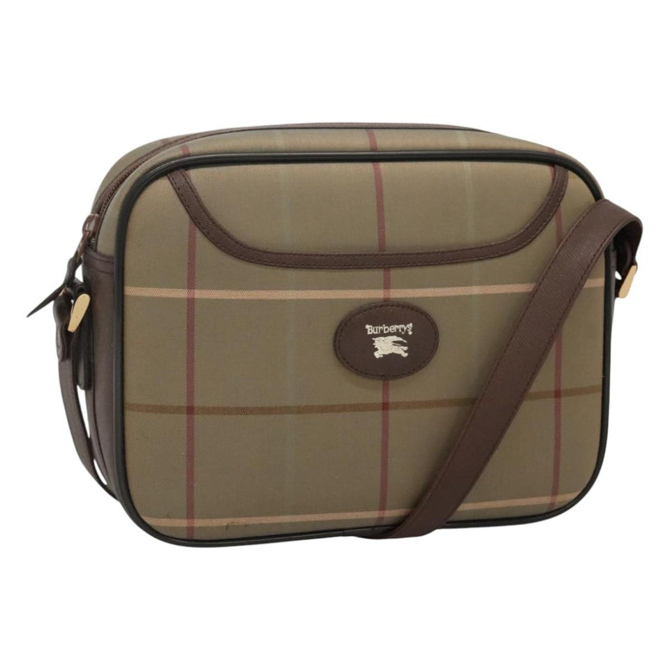 Burberry Vintage Check Beige Canvas Shoulder Bag ( )