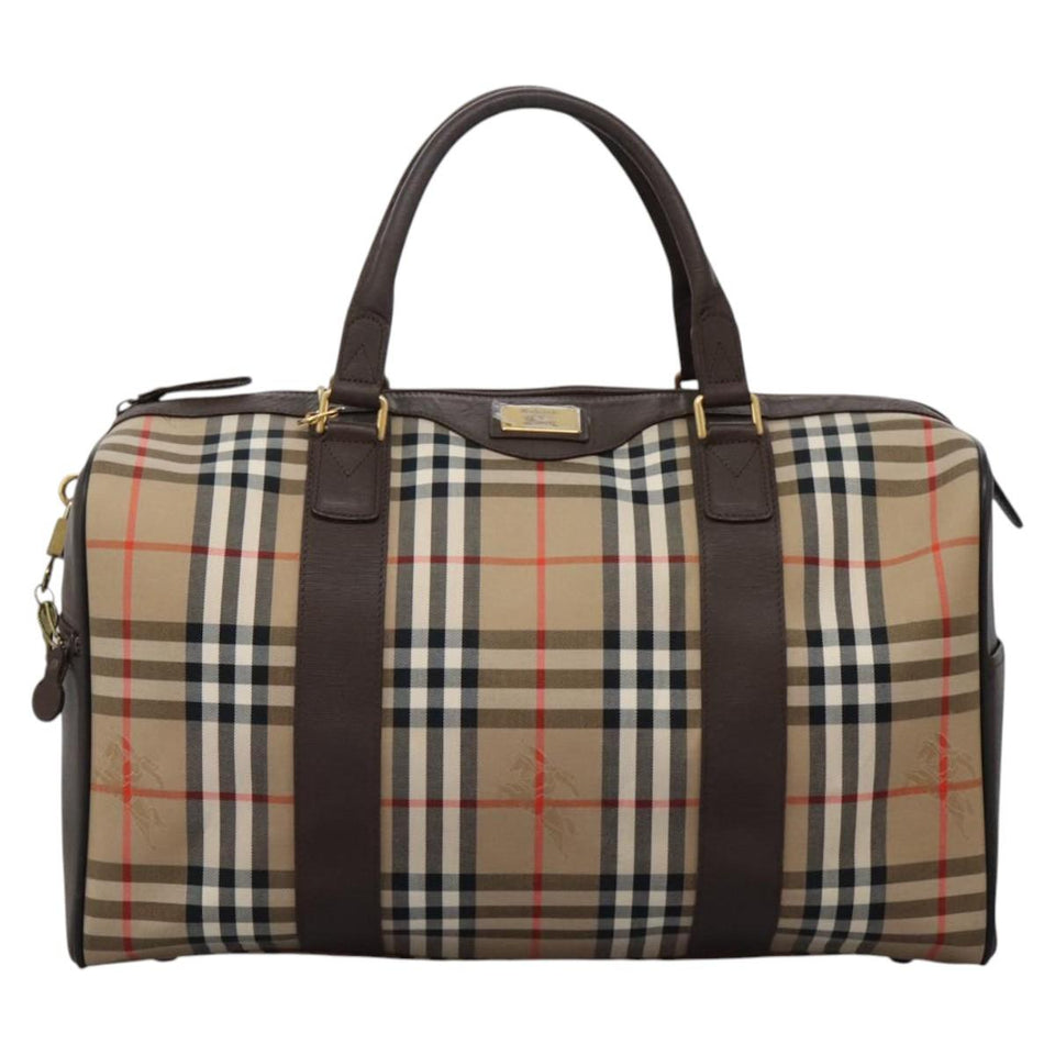 Burberry Haymarket Beige Canvas Travel Bag ( )